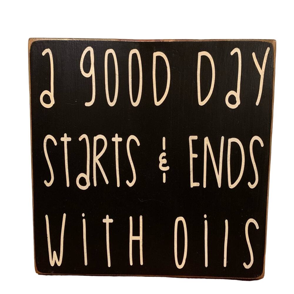 Wooden essential oils sign (9”x9”)